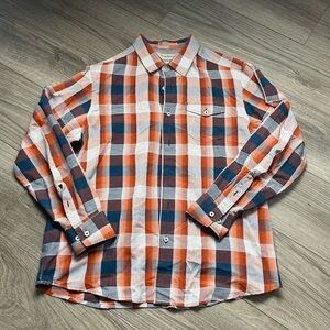Tommy Bahama Island Modern Fit‎ Shirt Mens Large Peach Stripe
